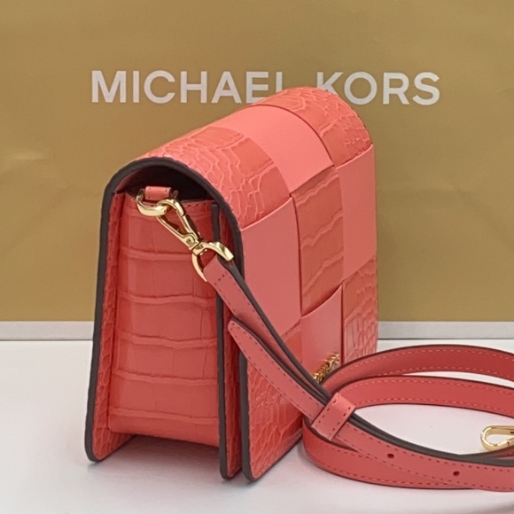 MICHAEL KORS MERCER SMALL CLUTCH XBODY GRAPEFRUIT - Picture 5 of 16